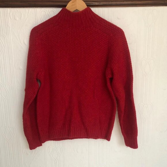 Like new - Red orange basket weave moss stitch sweater Jumper Harley of Scotland - Picture 3 of 6